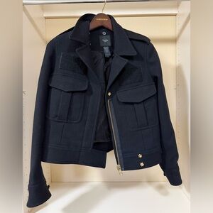EUC Smythe Navy Wool Military Jacket Gold Hardware Sz 6